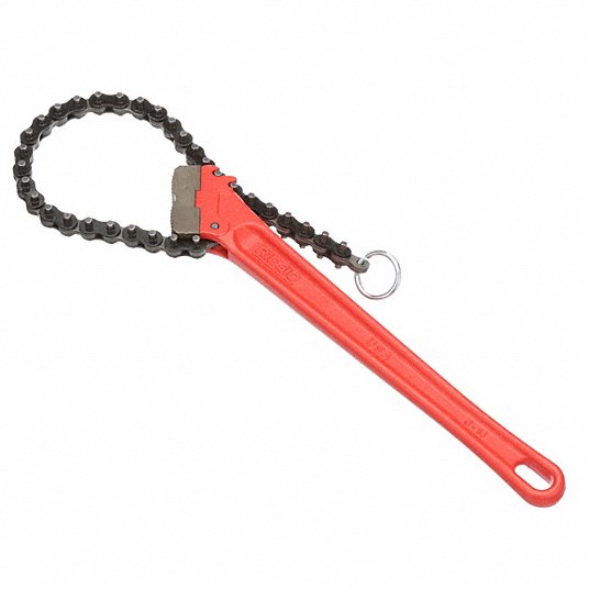 Ridgid Chain Wrench, Alloy Steel, For Outside Diameter 5 in, Minimum Pipe Diameter 2 in 31315