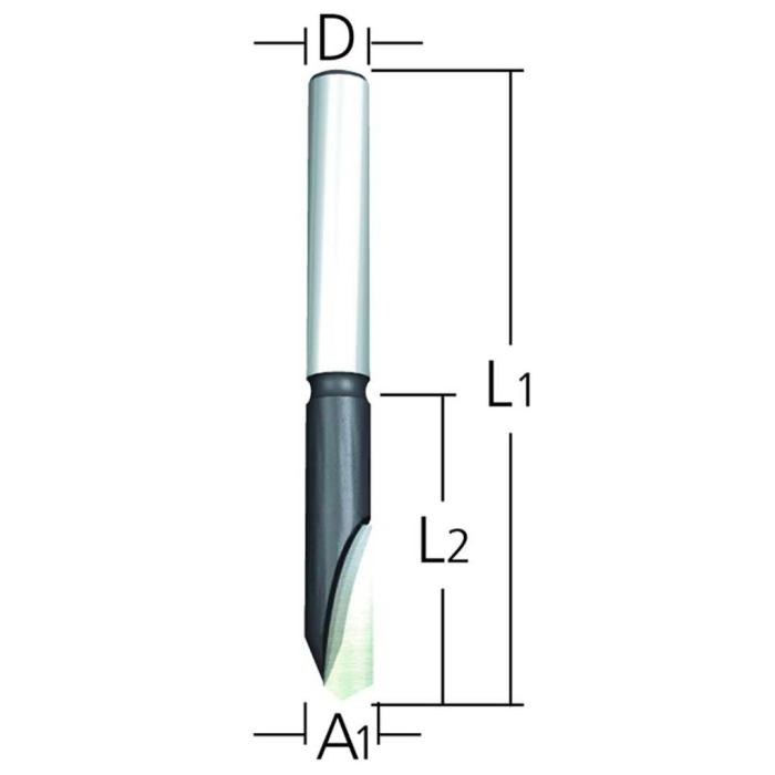 ماكيتا ريشة راوتر المنيوم, 6 × 15 مم D-19009