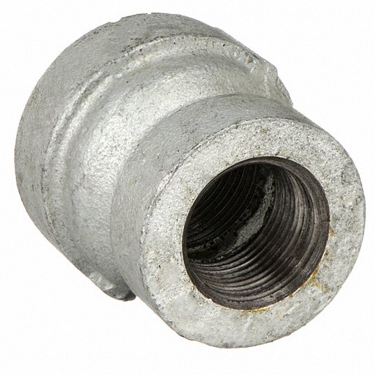 Grainger Approved Reducing Coupling: 1 x3/4Inch, Malleable Iron, Galvanized, Female NPT x Female NPT, Class 300 1XKW1