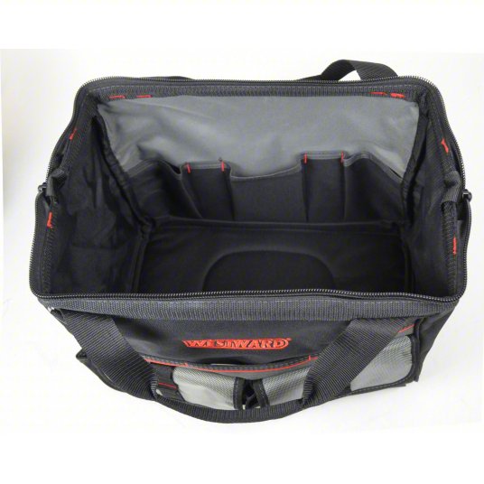 Westward Tool Bag, Polyester, 21 Pockets, 16-inch Overall Width, 8 1/4 inch Overall Depth, Black 32PJ37