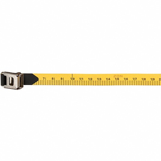 Fiberglass Metric Long Tape Measure, 50 m, Black, High Visibility Orange FM050CM