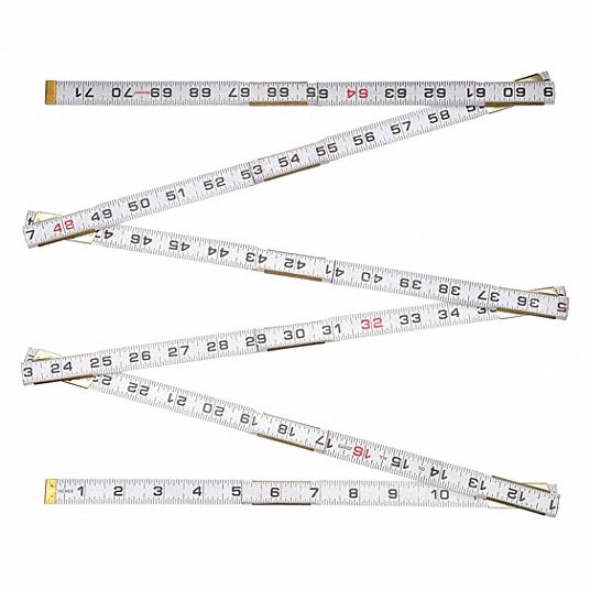 Westward Two Way Reading Folding Rule: Std, Feet, Inches, and 1/16 inch On Both Sides and Edges 30PC11