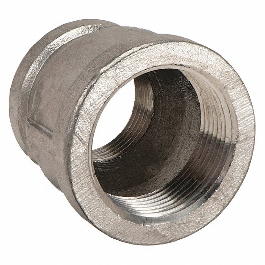 Grainger Approved Reducing Coupling: 1/2 x3/8Inch, 304 Stainless Steel, Female NPT x Female NPT, Class 150 1LTP3
