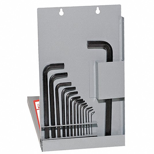 Hex Key Set, L, SAE, Long, 16 Pieces, Plastic Holder, Steel 13216