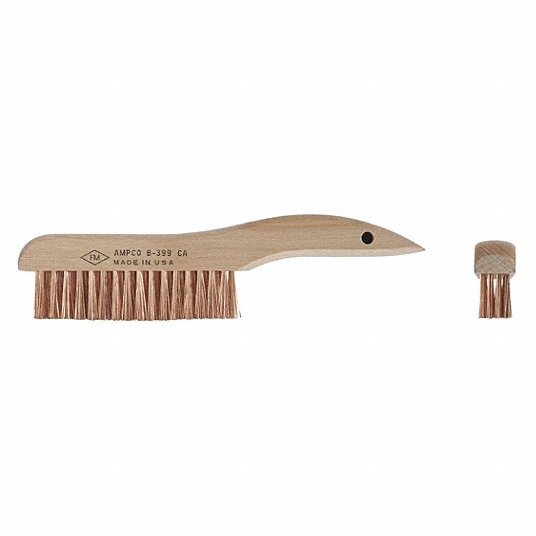 Ampco Phosphor Bronze Short Handle Nonsparking Scratch Brush, 10 inL , 1 EA 4CZ57 B-399