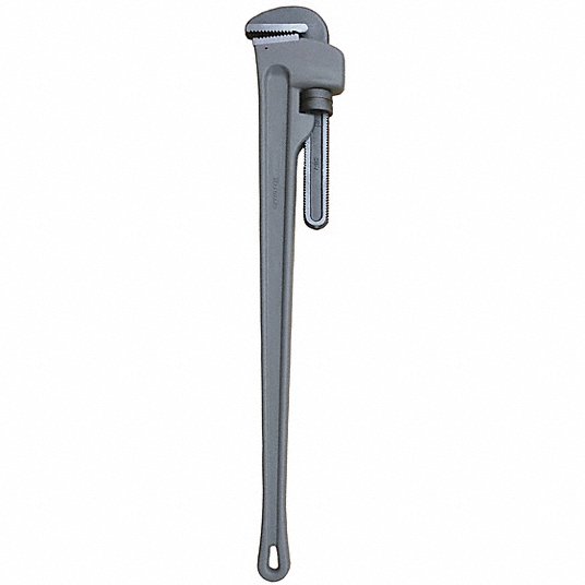 Westward Pipe Wrench, Aluminum, 6 inch Jaw Capacity, Serrated, 48 inch Overall Length 6ATY3