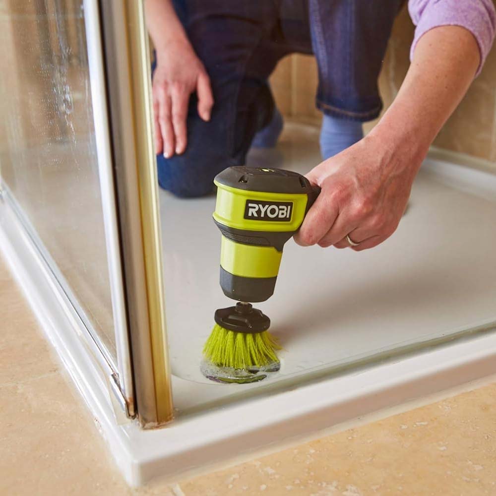 Ryobi Cordless Scrubber Kit 4V, 2.0Ah Battery, 5cm Brush Head RSCR4-120G