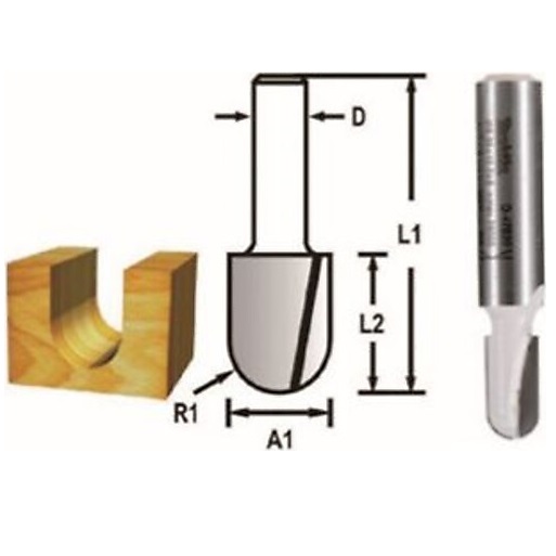 Makita Accessories, Router Bits, Core Box Bit, 12.7X41.5X8mm D-48000