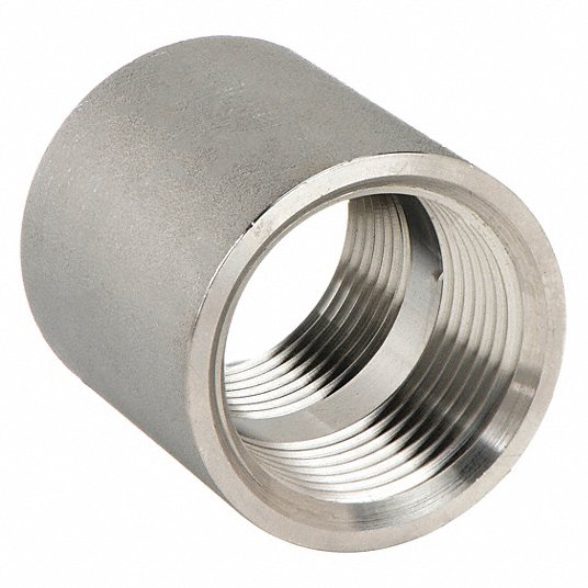 Grainger Approved Coupling: 316 Stainless Steel, 1/2 in x 1/2 in Fitting Pipe Size, Female NPT x Female NPT, Class 150 1/2 150 COUPLING 316