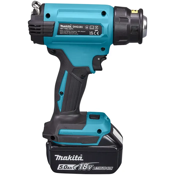 Makita Cordless Heat Gun, 18V, Air Temperature 150°C~550°C, 0.73kg DHG181RT