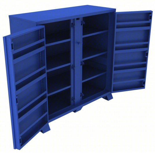 Westward Storage Cabinet, Steel, Blue, 2 Doors 24Y926