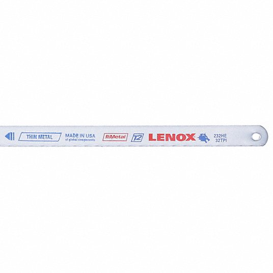 Lenox Hacksaw Blade, Bi-Metal, 12 in, 32 Teeth per Inch, Metal Cut, PK 10 20146-V232HE
