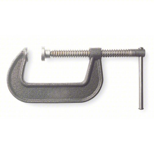 Westward C-Clamp, 6 inch Max. Opening, 2 3/4 inch Throat Depth, Cast Iron, 2,450 lb Clamping Pressure, Gray 2LAY7