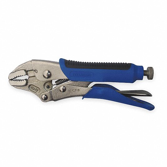 Westward Locking Plier, Curved, Quick Release, 1 22/25 inch Max Jaw Opening, 10 inch Overall Length, 1 1/8 in Jaw Length J292NC