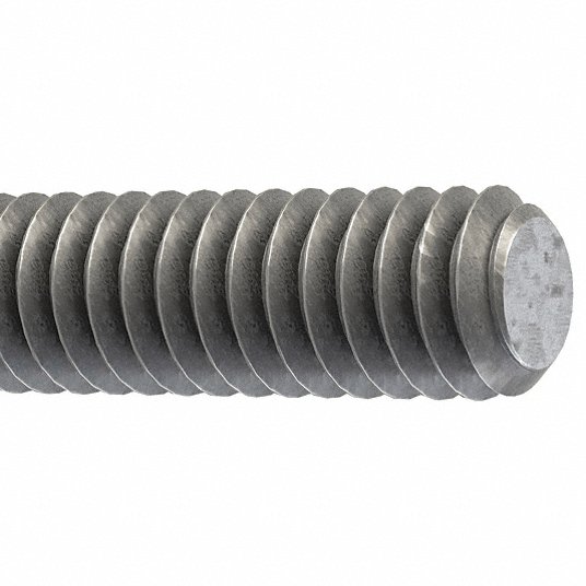 Grainger Approved Fully Threaded Stud, Steel, Grade B7, 1/2"-13, 3 in Length, PK 4 1ZY22