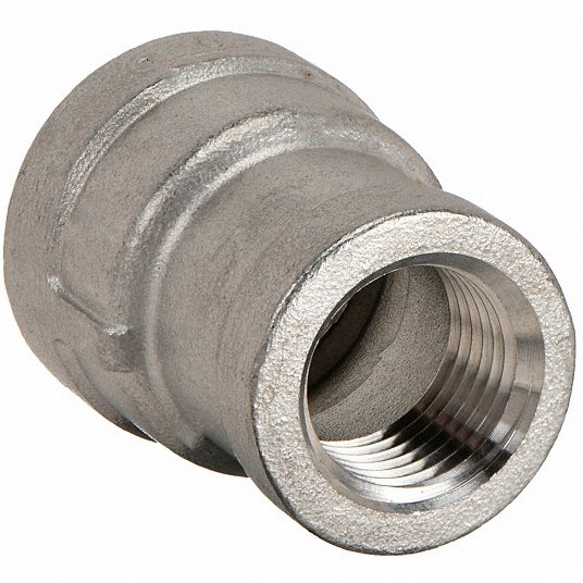 Grainger Approved Reducing Coupling: 316 Stainless Steel, 3/4 in x 1/2 in Fitting Pipe Size, Female NPT x Female NPT 3/4 X 1/2 150 RC 316