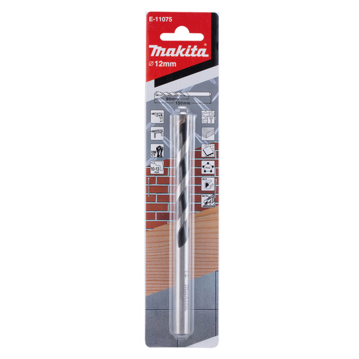 Makita Multipurpose Drill Bit With Straight Shank, 12 x 150mm E-11075