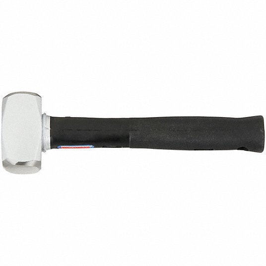 Westward Steel Drilling Hammer, Steel Handle, 3 lb Head Weight, 1 5/8 inch Dia, 12 inch Overall Length, Round Shape 22XP73