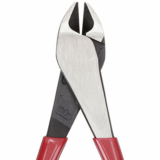 Klein High Leverage Diagonal Cutting Plier, Std, Straight, Oval, 7/8 inch Jaw Length, 1 1/4 inch Jaw Width, 6 - 8 inch D228-7