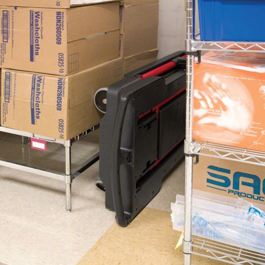 Rubbermaid Foldable Trolley, 180kg Load, with Flush Plastic Shelf & Platform FG430000BLA