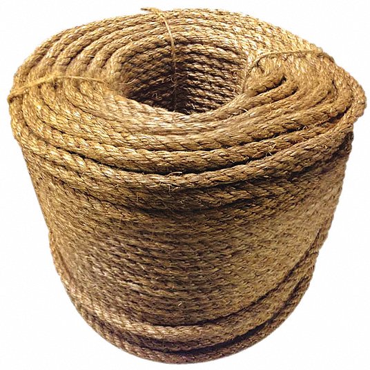 Grainger Approved Manila All Purpose General Utility Rope, Manila, 600 ft, 3/8 in dia. 330120-NAT-00600-60014