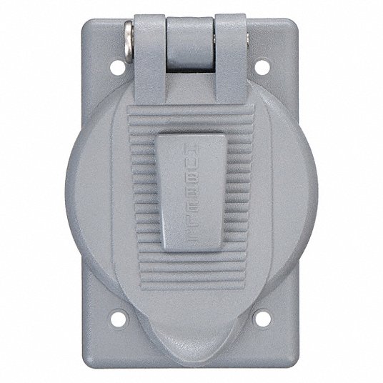 WIRING DEVICE-KELLEMS, Weatherproof Cover, 4 1/2 in Height, 2 3/4 in Width, Number of Gangs 1 WP1