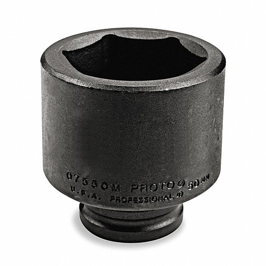Proto Impact Socket, Socket Size 43 mm, Socket Shape 6-Point, Drive Type Impact, Drive Size 3/4 inch J07543M