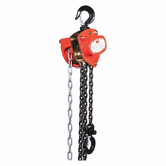 Dayton Manual Chain Hoist, 1,000 lb Load Capacity, 10 ft Hoist Lift, 3/4 in Hook Opening 1VW51