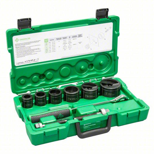 Knockout Punch Driver Set: 6 Pieces, 10 grams Max Sheet Metal Capacity-Steel