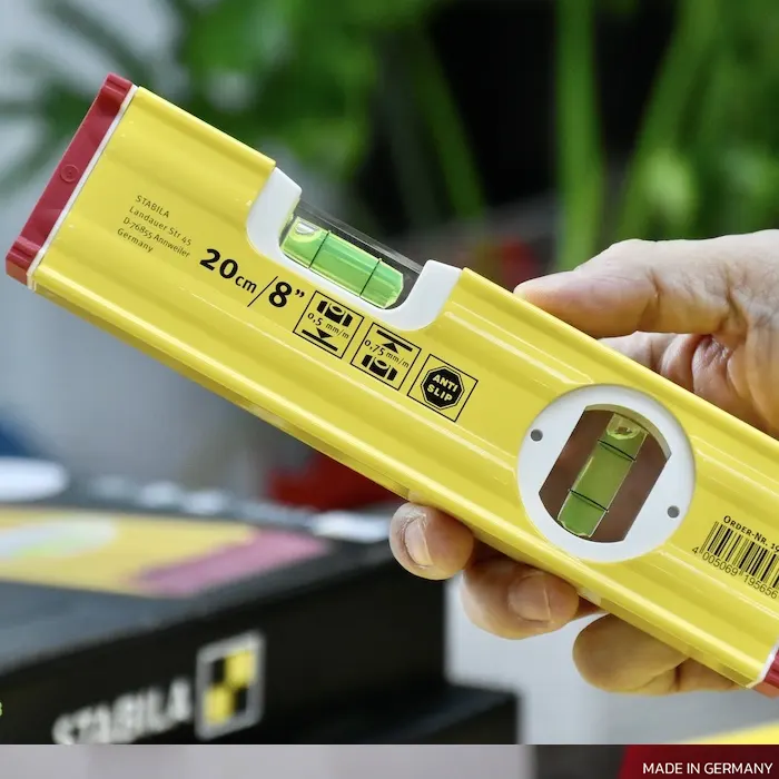 Stabila Spirit Level 20cm, 2 Vials, Type 80 AS, Made In Germany 19565