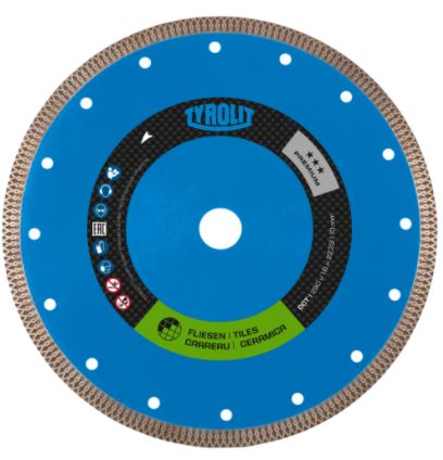 Tyrolit DIAMOND BLADE FOR TILES DCTP2, 180 X 1,4 X 22,23mm 639634