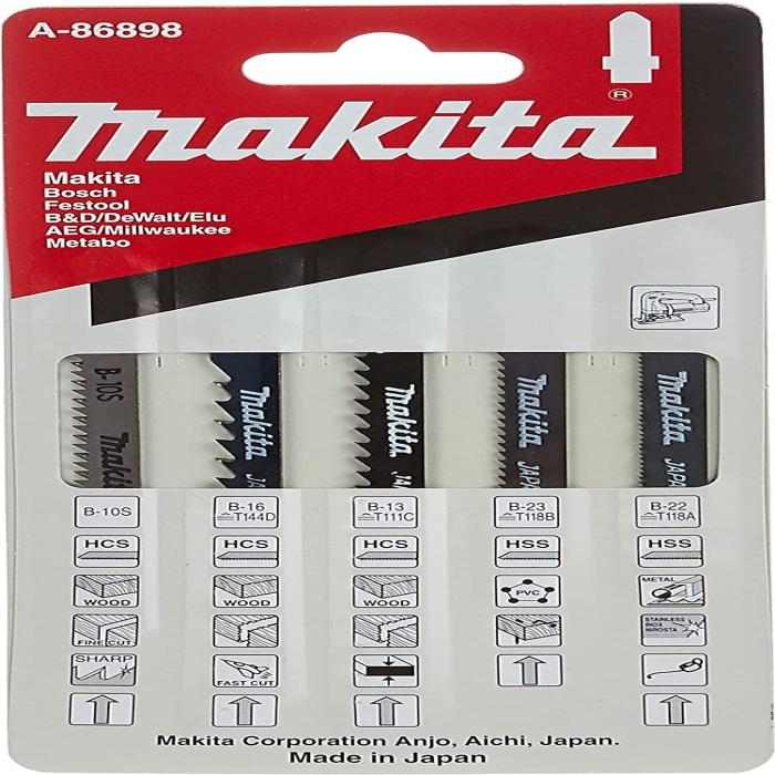 Makita Accessories, Jig Saw Blade assortment A-86898