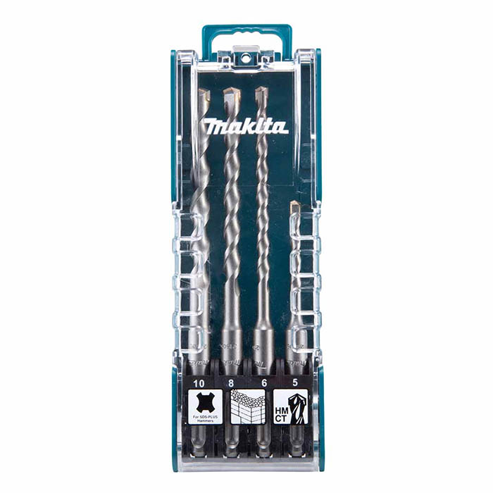 ماكيتا طقم ريش حفر الخرسانة، 4 قطع، مقاس 5 ~ 10 مم، SDS-Plus D-74136