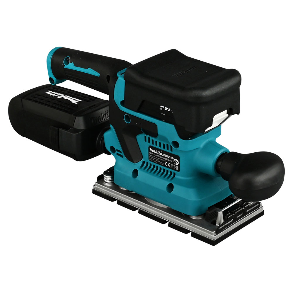 Makita Cordless Finishing Sander LXT 18V, 93×185 mm Pad, 4,000–12,000 OPM, 1.5 kg DBO380RTJ