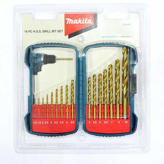 Makita HSS Drill Bit - Titanium (16pcs), ‎ P-51873
