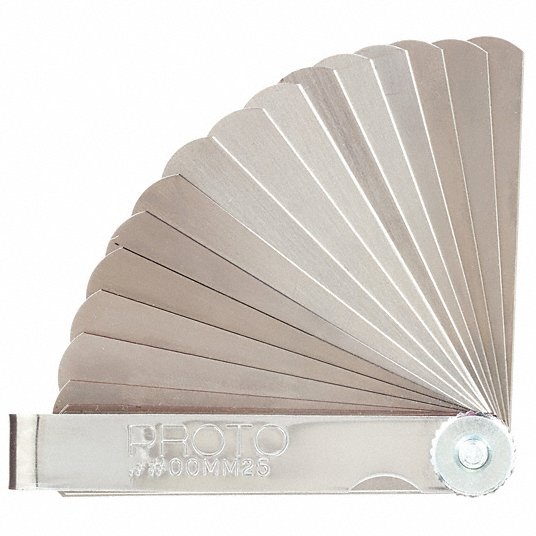 Proto Feeler Gauge Set, Thickness Range 0.04 mm to 1.00 mm, Number of Feeler Blades 25 J00MM25