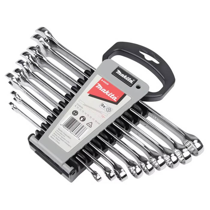 Makita Open-End Combination Wrench Set, 9 pieces, Size 8 -18mm B-65539