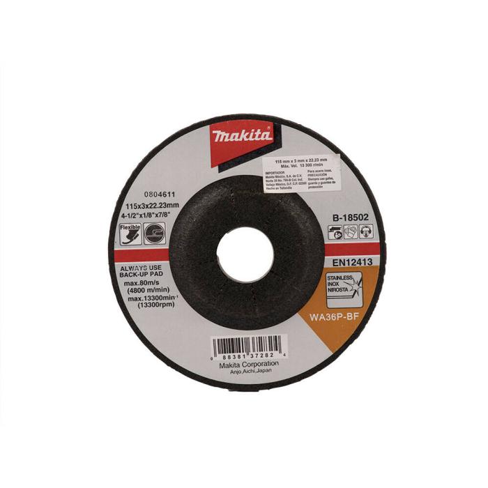 Makita FLEX ABRASIVE DISC, 115X3X22mm (Grit WA36) B-18502