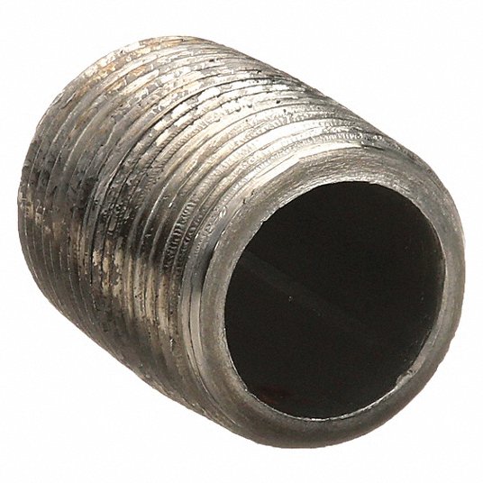 Grainger Approved Nipple: 1/2Inch Nominal Pipe Size, 316 Stainless Steel, 6Inch Overall Length, Threaded on Both Ends, Schedule 80 40600GR