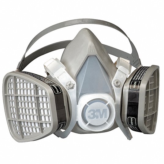 3M Half Mask Respirator Kit, 5000 Series, M, Includes (2) Organic Vapor (OV) Cartridge 5201