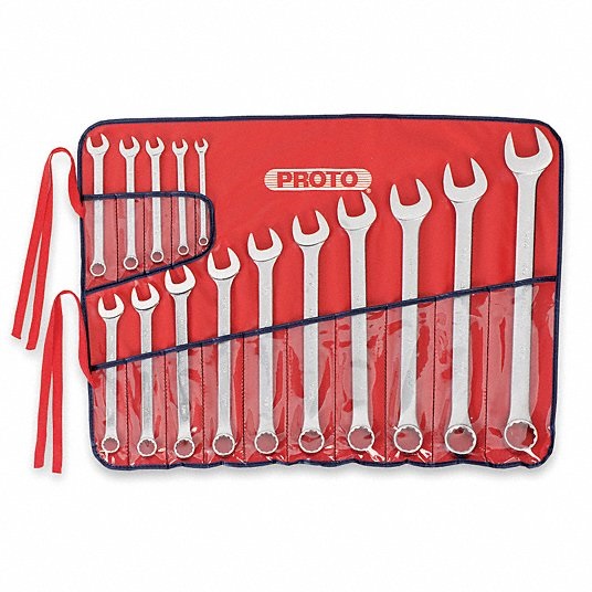 Proto Combination Wrench Set, Alloy Steel, 15 PC 6A541