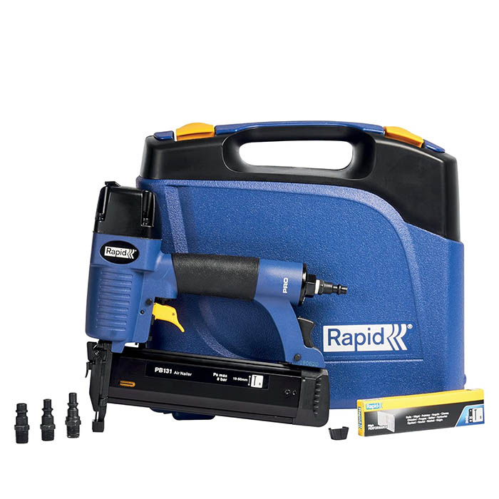 Rapid Pneumatic Stapler, Brad Nailer, Brad length 15-50mm, Operating Pressure: 5-7Bar,  2.57kg PB131