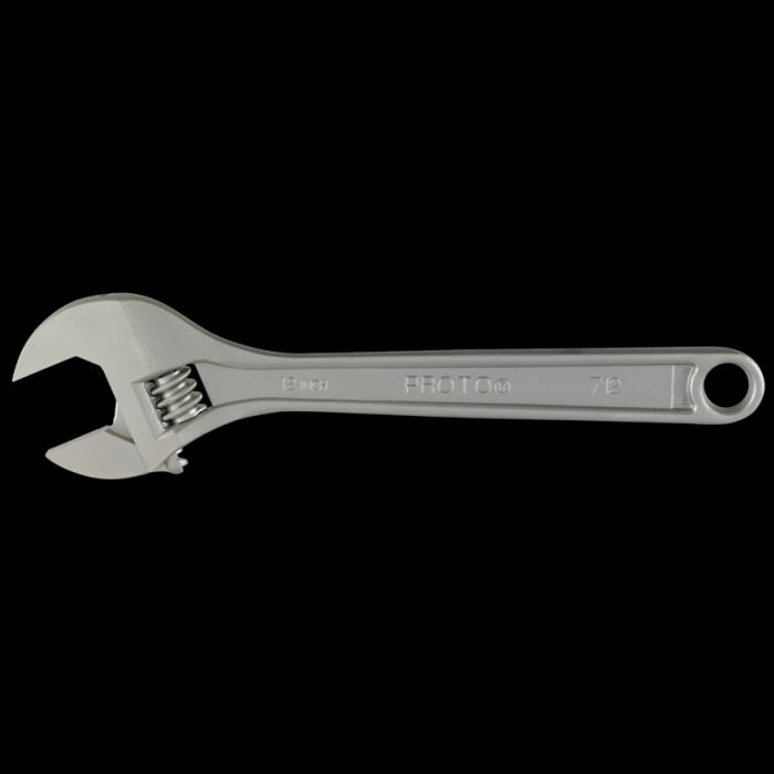 Proto Adjustable Wrench, Alloy Steel,12 in, Jaw Capacity 1 1/2 in J712
