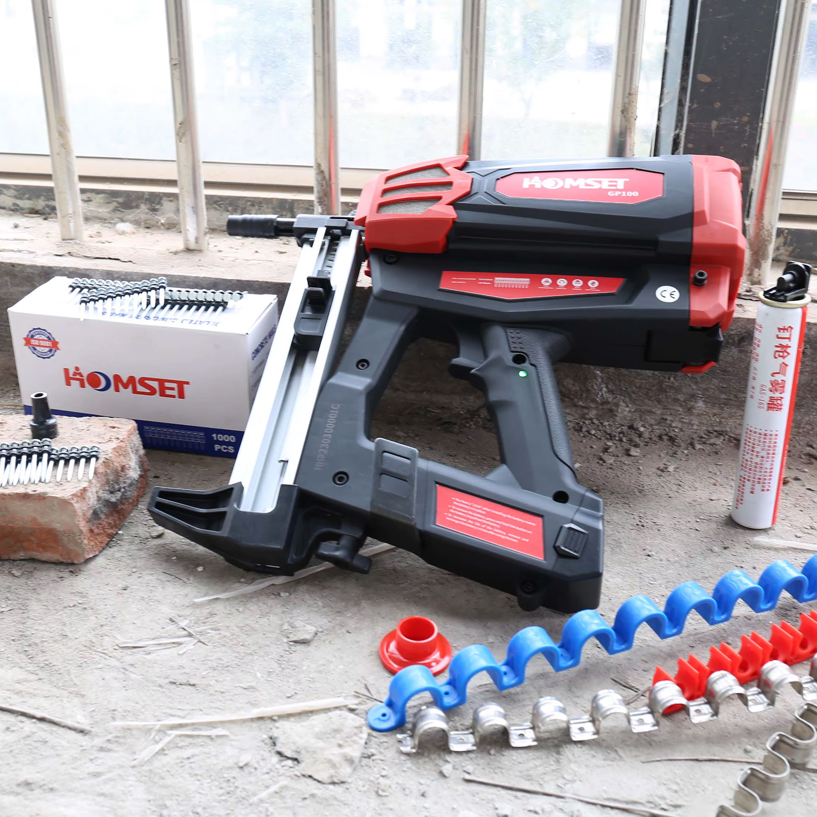 Concrete Gas Nail Gun, Nail Length 16mm~40mm, Magazine Capacity 40pcs, 3.6kg