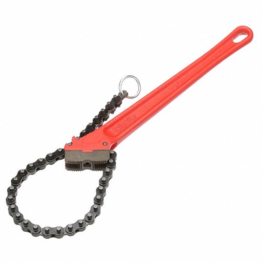 Ridgid Chain Wrench, Alloy Steel, For Outside Diameter 5 in, Minimum Pipe Diameter 2 in 31315