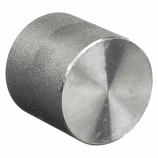 Grainger Approved Round Cap, 316L Stainless Steel, 1Inch Fitting Pipe Size, Female NPT, Class 3000, 1 5/8Inch Overall Lg S4036C 010