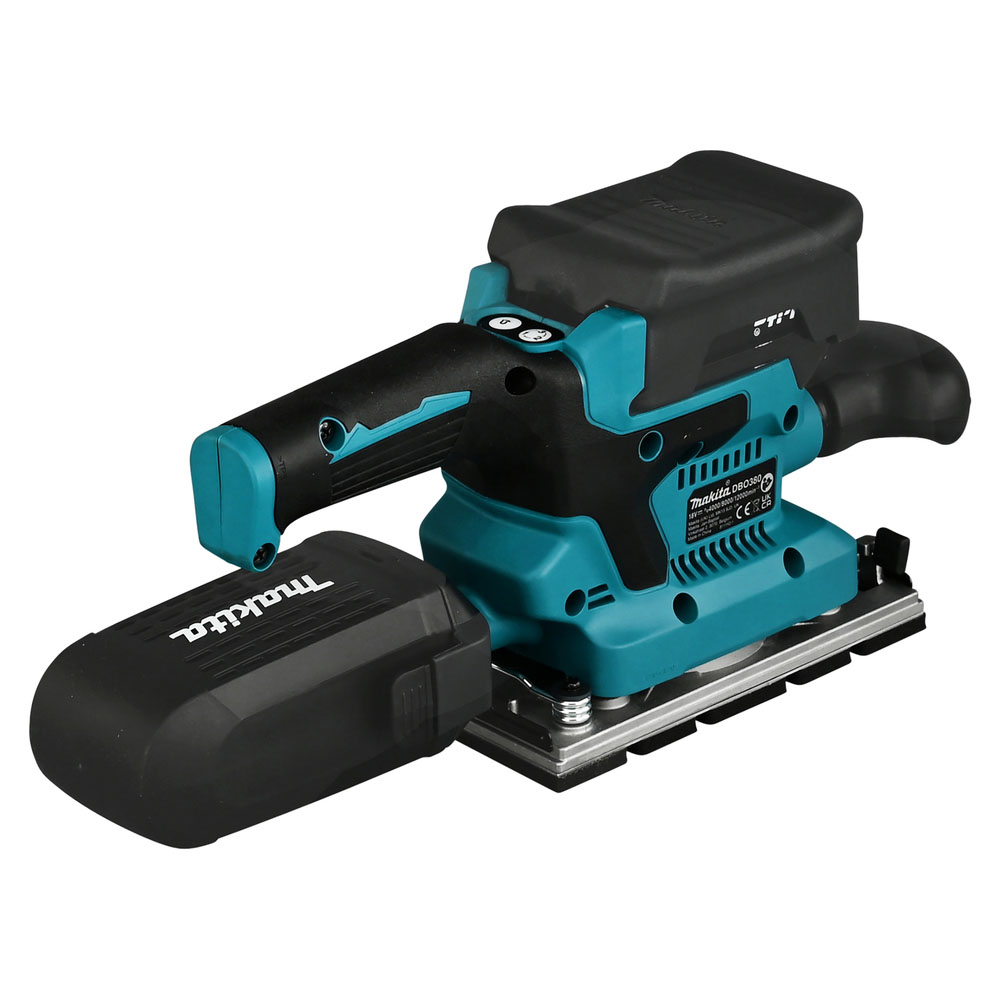 Makita Cordless Finishing Sander LXT 18V, 93×185 mm Pad, 4,000–12,000 OPM, 1.5 kg DBO380RTJ