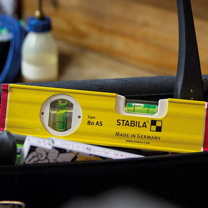 Stabila Spirit Level 20cm, 2 Vials, Type 80 AS, Made In Germany 19565