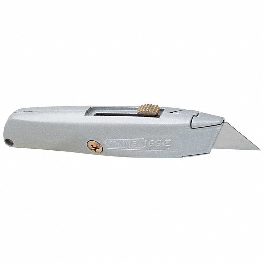 Stanley Utility Knife, Gray, Steel, 6 in Overall Length, Number of Blades Included 3 10-099