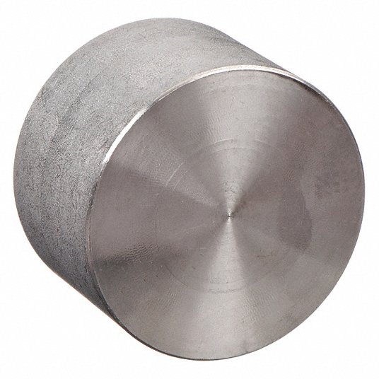 Grainger Approved Round Cap, 316L Stainless Steel, 1 1/2Inch Fitting Pipe Size, Female NPT, Class 3000 401DC30006